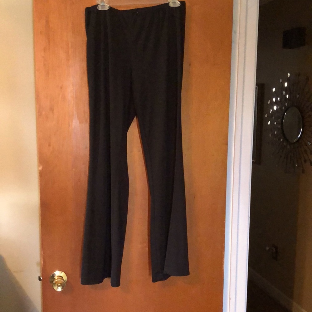 Blk L polyester spandex.wide bottom.